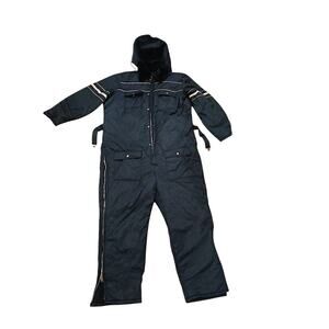 Vintage Sears Snow Suit Work Leisure 6'4"‎ 6'6" Big Men Sz 64 Lined Detach Hood